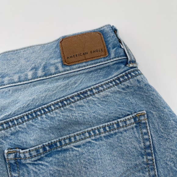 American Eagle Size 4 Denim Mom Short High Rise Paperbag Jean Summer Preppy - Picture 4 of 11